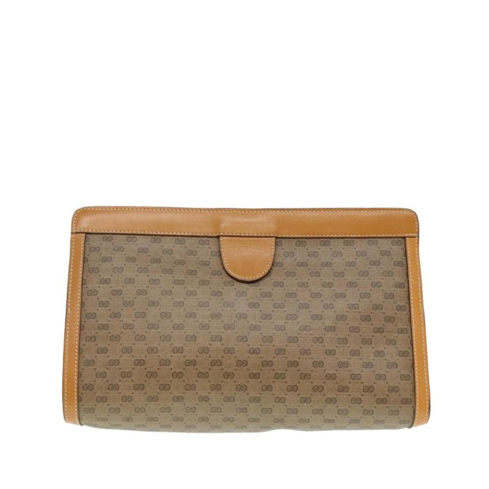 Pre Loved GUCCI GG Canvas Clutch BeigeBrown Womens Bag - Picture 2 of 8